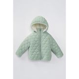 Miniğimin Cicileri ( 1 - 10 yaş ) Kapitone İçi Welsoft Unisex Çocuk Kaban Mont- Su Yeşili