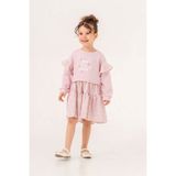 Miniğimin Cicileri (2-5 Yaş) Prety Çiçekli Kız Çocuk Elbise - Pembe