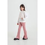 Miniğimin Cicileri Çizgili Yelekli Yırtmaçlı Kız Çocuk 3 lü Takım - Pembe 5-6 Yaş