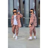 Miniğimin Cicileri Just Believe Yazılı Ceket Gömlek ve Cepli Jogger Erkek Çocuk Takımı - Kahve - 3 - 4 Yaş