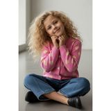 Miniğimin Cicileri Kalp Triko Hırkalı Kız Çocuk Kotlu ikili takım - Pembe - 7 - 8 Yaş
