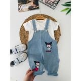 Miniğimin Cicileri Krm Baskılı Unisex Bebek Salopet Takım - Beyaz - 12 - 18 Ay