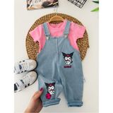 Miniğimin Cicileri Krm Baskılı Unisex Bebek Salopet Takım - Pembe - 12 - 18 Ay