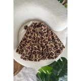 Miniğimin Cicileri Leopar Astarlı Kız Bebek Ceket - Kahve - 9 - 12 Ay