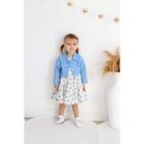 Miniğimin Cicileri Mini Çiçek Desenli Fisto Ceketli Kız Çocuk İkili Takım - Mavi 5-6 Yaş