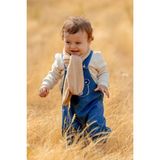 Miniğimin Cicileri Minigimin Cicileri Ayıcık Nakışlı Denim Salopet 3'lü Erkek Bebek Takım - Mavi - 6 - 9 Ay