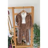 Miniğimin Cicileri Oysho Leopar Fermuarlı Kız Çocuk 2 li takım - Kahve - 11 Yaş