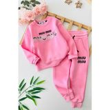 Miniğimin Cicileri Payetli Kız Çocuk Kışlık Takım - Pembe - 6 - 7 Yaş