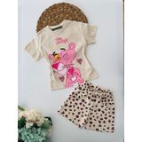Minigimin Cicileri Pink Panter Sortlu Kiz Cocuk Penye Takim - Pembe