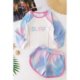 Miniğimin Cicileri Surf Pastel Batik Desenli Kız Çocuk Mayo Takımı - Turkuaz - 13 - 14 Yaş