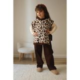 Miniğinin Cicileri Triko Leopar Süveter Kız Çocuk takım - Kahverengi - 3 - 4 Yaş