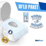 Miniguard® Su Geçirmez Klozet Örtüsü - Smartfold™ Sistemli -10 Paket x 10 Adet- Toplam 100 Adet Klozet Kapak Örtüsü