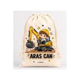 MiniHouse KEPÇE KİŞİYE ÖZEL İSİM YAZILI OKUL KREŞ BEBEK KIYAFET KESESİ DÜZENLEYİCİ GİYSİ KESESİ 25X35 CM