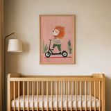 Minik Aslan Çocuk Odası Duvar Posteri Çerçeveli Tablo Duvar Dekorasyonu - 30 x 40 - Ahşap Çerçeveli