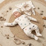 Minik Baby Wear Unisex Kız Bebek Erkek Bebek Kutulu Puan Desenli Yenidoğan Organik Hastane Çıkışı 10'lu Set - 0 - 3 Ay - Ekru-001
