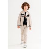 Minik Dolap Spor Montlu Keten Çocuk Takımı - 3 Parça - 6 Yaş - Bej