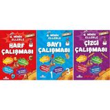 Minik Ellerle Sayı Harf Çizgi Çalışmaları - 3 KİTAP