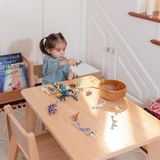 Minik Fare Montessori Ahşap Çocuk Masa ve Sandalye Takımı (Masa + 2 Sandalye)