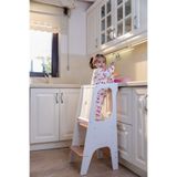 Minik Fare Montessori Öğrenme Kulesi Beyaz Huş Ahşap