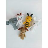Minik Hayvan Figürlü Parmak Kuklaları Amigurumi Organik Oyuncak