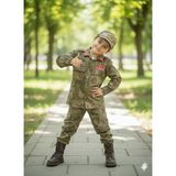 Minik Kahramanlar Için Askeri Kamuflaj Alt Üst Takım - Kepli - 3 – 4 Yaş