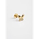 Minik Kelebek 18 Ayar Sarı Altın Kaplama Gümüş Flat-Lobe Piercing