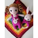 Minik Lora Amigurumi Uyku Arkadaşı Çıngırak ve Battaniye Takımı