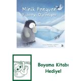 Minik Penguen Yüzmeyi Öğreniyor + Boyama Kitabı