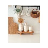 Minika Home Ahşap Top Ayaklı Yükseltici / Organizer