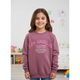 Minika Kız Çocuk Sweatshirt Baskılı Bisiklet Yaka Pamuklu - 11 Yaş - 002-Mor