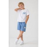 Miniko Kids Erkek Çocuk Kargo Cepli Pamuk Şortlu Takım - 8 - 9 Yaş - Beyaz