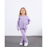 Miniko Kids Kız Çocuk Bayramlık Çiçek Detaylı Kaşkorse Taytlı Takım - Lila - 9 - 10 Yaş