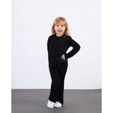 Miniko Kids Kız Çocuk Bayramlık Çiçek Detaylı Kaşkorse Taytlı Takım - Siyah - 5 - 6 Yaş