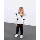Miniko Kids Kız Çocuk Bayramlık Fiyonk Detaylı 2li Takım - Siyah - 3 - 4 Yaş
