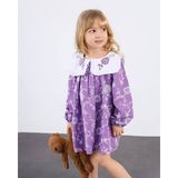Miniko Kids Kız Çocuk Bayramlık Nakışlı Keten Elbise - 3 - 4 Yaş - Lila