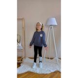 Miniko Kids Kız Çocuk Bisiklet Yaka Pamuk Taytlı Eşofman Takımı - Füme - 3 - 4 Yaş