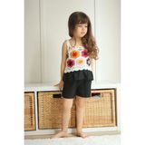 Miniko Kids Kız Çocuk Dantel Modelli Şortlu Pamuk Takım - Siyah - 2 - 3 Yaş