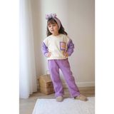 Miniko Kids Kız Çocuk Kol Triko Modelli Punch Işlemeli Gabardin Pantolonlu 2li Takım - 3 - 4 Yaş - Lila