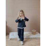 Miniko Kids Kız Çocuk Poliviskon Çizgili Blazer Ceket Pantolon Dokuma Kumaş Takım - 9 - 10 Yaş - Lacivert