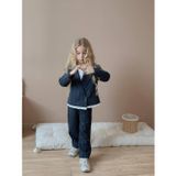 Miniko Kids KIZ ÇOCUK POLİVİSKON ÇİZGİLİ BLAZER CEKET PANTOLON DOKUMA KUMAŞ TAKIM