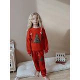 Miniko Kids Kız Çocuk Yılbaşı Temalı 3 Iplik Eşofman Takımı - Kırmızı - 4 - 5 Yaş