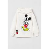 Miniko Kids Mickey Baskılı Kapşonlu Sweatshirt - 7 - 8 Yaş - Ekru