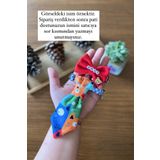 Minikpaw aksesuar Kedi Kravat Ve Papyon Tasma Mavi-kırmızı