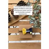 Minikpaw aksesuar Kumaş Papyon Tasma Lacivert-sarı