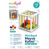 minikyol Meyve Kafesi™ Esnek Lastikli Duyusal Aktivite Küpü Meyve ve Renk Öğrenme Oyuncağı