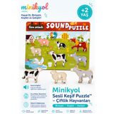 minikyol Sesli Keşif Puzzle™ – Çiftlik Hayvanları Puzzle Kulplu Ahşap Eğitici Yapboz ve Ses Eşleştirme Oyuncağı
