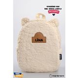 minilee children's happiness [İSTEDİĞİNİZ İSMİ YAZIYORUZ] - Teddy-Peluş Bej 0-8 Yaş - Çocuk Anaokulu, Kreş Sırt Çantası