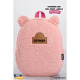 minilee children's happiness Teddy Peluş Pembe - Kişiye Özel İsimli Anaokulu Kreş Çocuk Sırt Çantası