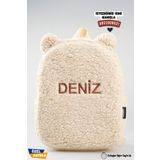 Minilee [istediğiniz Ismi Nakış Ile Yazıyoruz] - Bej Peluş 0-8 Yaş - Çocuk Anaokulu, Kreş Sırt Çantası