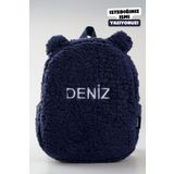 Minilee [İSTEDİĞİNİZ İSMİ NAKIŞLA YAZIYORUZ] - Peluş Lacivert 0-8 Yaş - Kreş, Anaokulu Çocuk Sırt Çantası